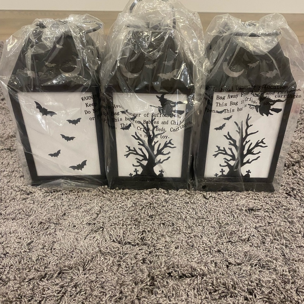 Halloween Black Decorative Lanterns Set of 3
